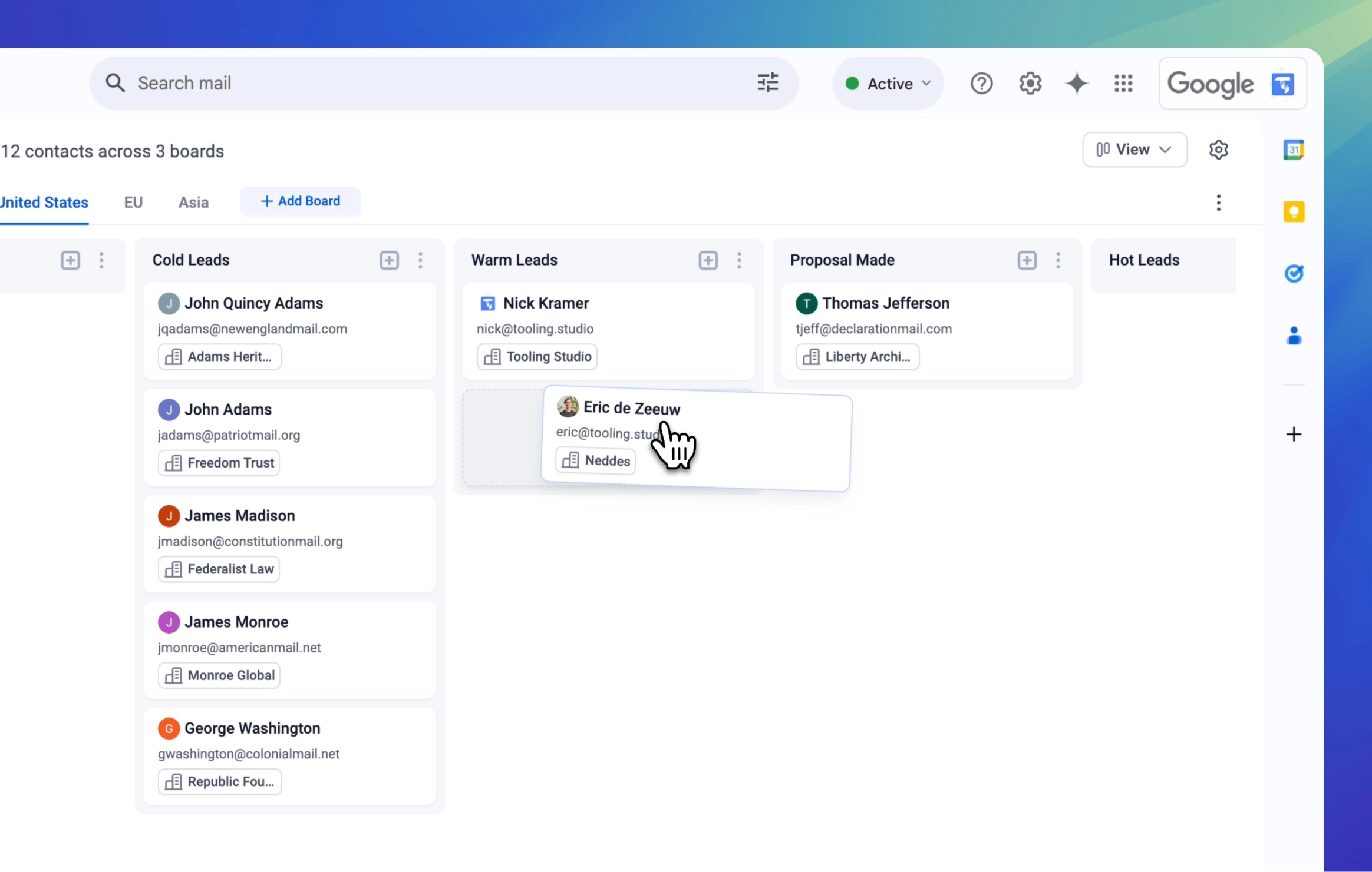 Kanban Boards and CRM for Google Workspace